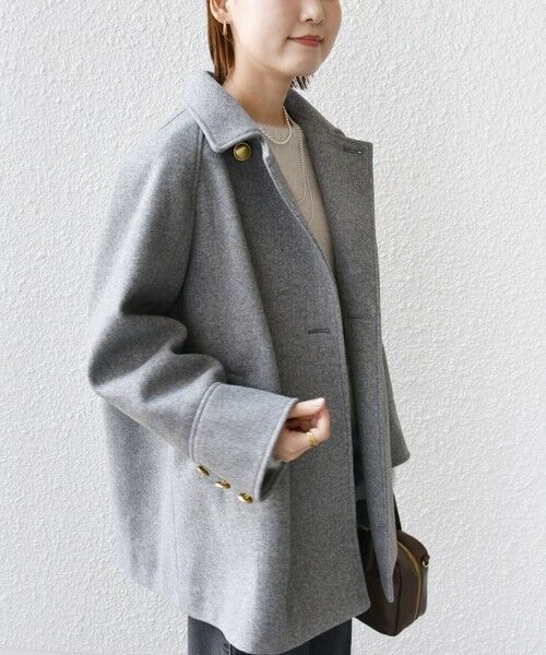 SHIPS / シップス ピーコート | 【WEB限定】〈手洗い可能〉ウール ライク ジャージー メルトン 2WAY Pコート | 詳細24