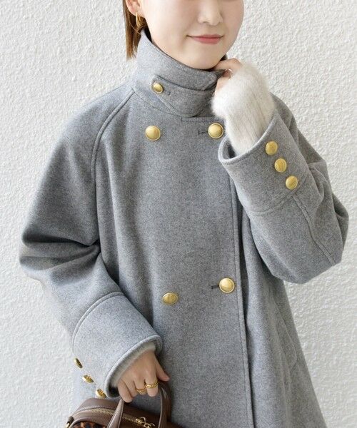 SHIPS / シップス ピーコート | 【WEB限定】〈手洗い可能〉ウール ライク ジャージー メルトン 2WAY Pコート | 詳細26