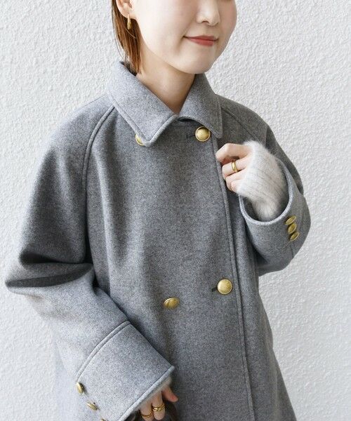 SHIPS / シップス ピーコート | 【WEB限定】〈手洗い可能〉ウール ライク ジャージー メルトン 2WAY Pコート | 詳細27