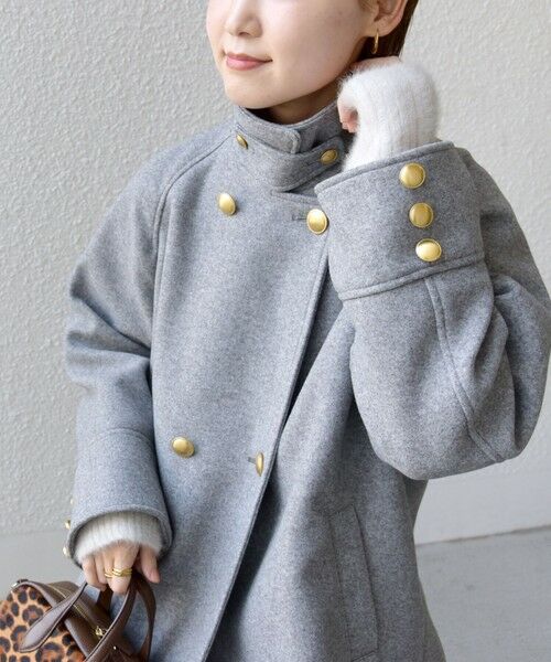 SHIPS / シップス ピーコート | 【WEB限定】〈手洗い可能〉ウール ライク ジャージー メルトン 2WAY Pコート | 詳細28