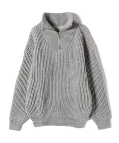 OLDDERBY KNITWEAR:リブ ジップ プルオーバー