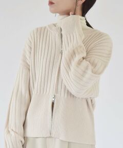 SHIPS / シップス カーディガン・ボレロ | quaranciel:〈手洗い可能〉ファインウール ダブルジップ リブ ニット カーディガン