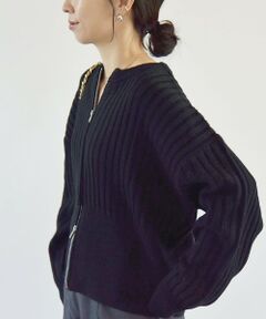 SHIPS / シップス カーディガン・ボレロ | quaranciel:〈手洗い可能〉ファインウール ダブルジップ リブ ニット カーディガン