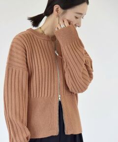 SHIPS / シップス カーディガン・ボレロ | quaranciel:〈手洗い可能〉ファインウール ダブルジップ リブ ニット カーディガン