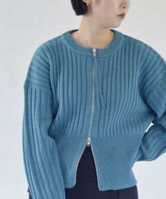 SHIPS / シップス カーディガン・ボレロ | quaranciel:〈手洗い可能〉ファインウール ダブルジップ リブ ニット カーディガン