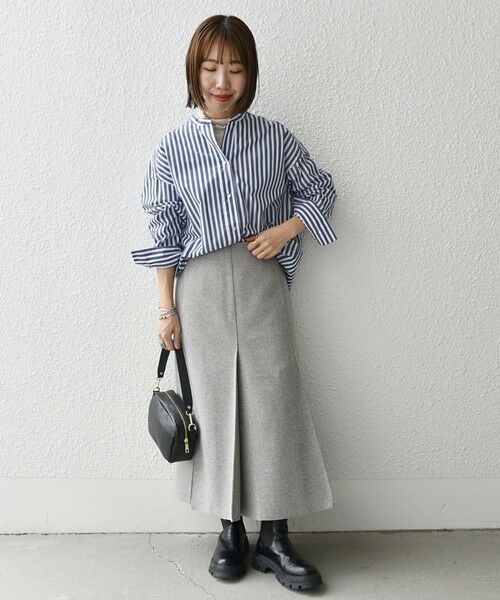 SHIPS / シップス ミニ・ひざ丈スカート | 《一部追加予約》SHIPS any: エア ニードル タック ミディ スカート | 詳細1