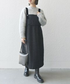 SHIPS / シップス ミニ丈・ひざ丈ワンピース | SHIPS any: ツイード ジャンパースカート