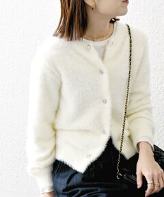 SHIPS / シップス カーディガン・ボレロ | SHIPS any:〈手洗い可能〉フェザーヤーン ビジューボタン カーディガン