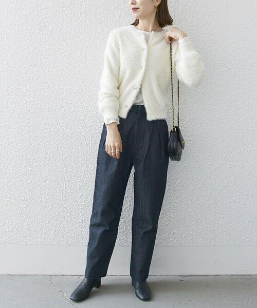 SHIPS / シップス カーディガン・ボレロ | SHIPS any:〈手洗い可能〉フェザーヤーン ビジューボタン カーディガン | 詳細1