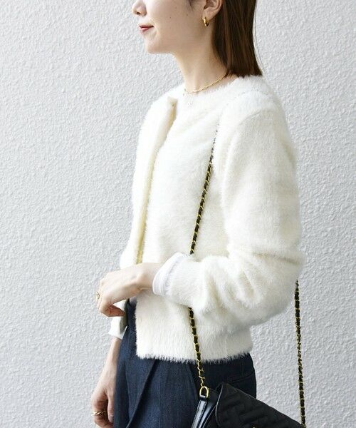 SHIPS / シップス カーディガン・ボレロ | SHIPS any:〈手洗い可能〉フェザーヤーン ビジューボタン カーディガン | 詳細6