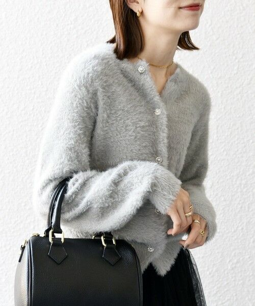 SHIPS / シップス カーディガン・ボレロ | SHIPS any:〈手洗い可能〉フェザーヤーン ビジューボタン カーディガン | 詳細12