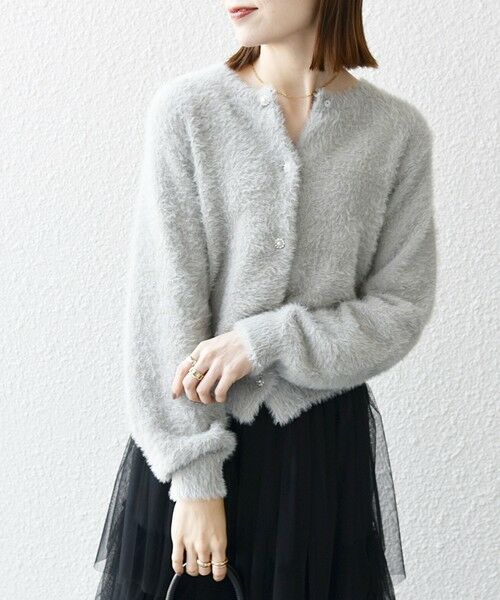 SHIPS / シップス カーディガン・ボレロ | SHIPS any:〈手洗い可能〉フェザーヤーン ビジューボタン カーディガン | 詳細13