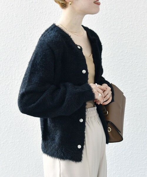 SHIPS / シップス カーディガン・ボレロ | SHIPS any:〈手洗い可能〉フェザーヤーン ビジューボタン カーディガン | 詳細25