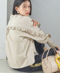 SHIPS / シップス Tシャツ | 〈洗濯機可能〉ロング リブ スリーブ フリル カットソー