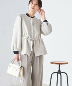 SHIPS / シップス ノーカラージャケット | ウエスト リボン 羽織 ジャケット 24SS ◇