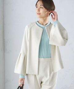 〈セレモニー対応可〉ダブルクロス ノーカラー ジャケット 24SS（セットアップ対応）◇