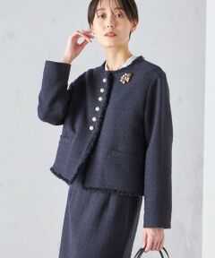 〈セレモニー対応可〉スラブ ツイード ノーカラー ジャケット 24SS（セットアップ対応）◇