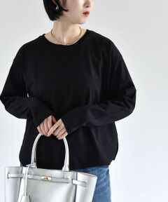 quaranciel:〈洗濯機可能〉ラウンドヘム ロングスリーブ コンパクト Tシャツ