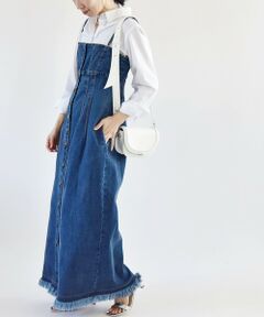 SHIPS / シップス ロング・マキシ丈ワンピース | quaranciel:〈洗濯機可能〉ビスチェ デニム ワンピース