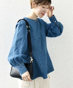 SHIPS any: デニム シーム ボリューム スリーブ ブラウス［SHIPS any DENIM］