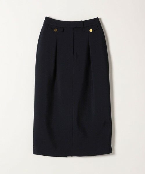 SHIPS for women / シップスウィメン ロング・マキシ丈スカート | SHIPS any:〈洗濯機可能〉ダブルクロス Iライン タック スカート［NAVY BLUE］ | 詳細15