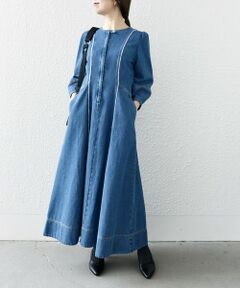 SHIPS any: シーム フロントジップ デニム ワンピース［SHIPS any DENIM］