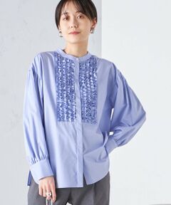 〈手洗い可能〉異素材 フリル デザイン ブラウス 24SS