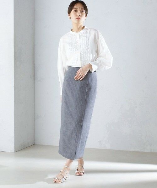 SHIPS for women / シップスウィメン シャツ・ブラウス | 〈手洗い可能〉異素材 フリル デザイン ブラウス 24SS | 詳細13