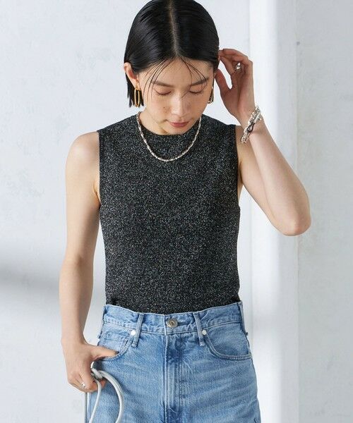 SHIPS for women / シップスウィメン ニット・セーター | 〈手洗い可能〉ラメ ノースリーブ ニット 24SS ◇ | 詳細12