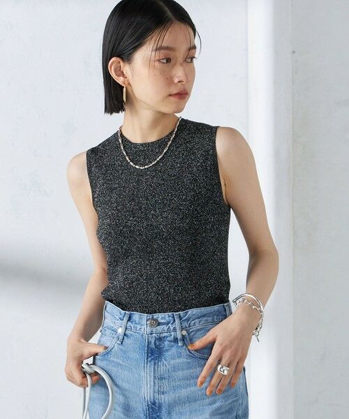 SHIPS for women / シップスウィメン ニット・セーター | 〈手洗い可能〉ラメ ノースリーブ ニット 24SS ◇ | 詳細13