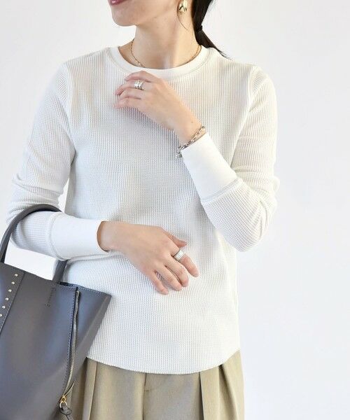 SHIPS for women / シップスウィメン Tシャツ | quaranciel:〈洗濯機可能〉ワッフル クルーネック ラウンドヘム カットソー | 詳細11