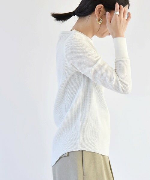 SHIPS for women / シップスウィメン Tシャツ | quaranciel:〈洗濯機可能〉ワッフル クルーネック ラウンドヘム カットソー | 詳細12