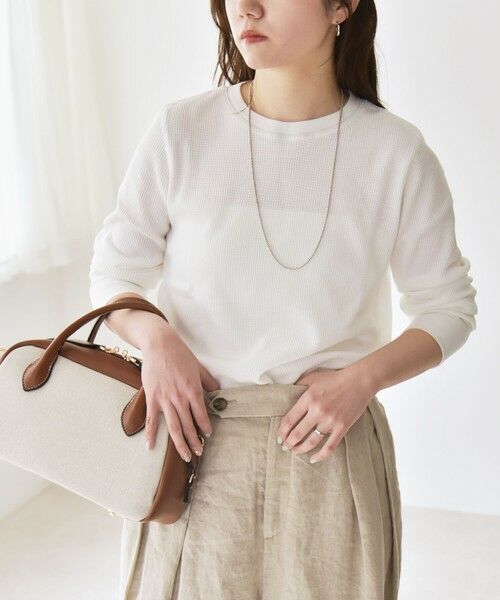 SHIPS for women / シップスウィメン Tシャツ | quaranciel:〈洗濯機可能〉ワッフル クルーネック ラウンドヘム カットソー | 詳細7
