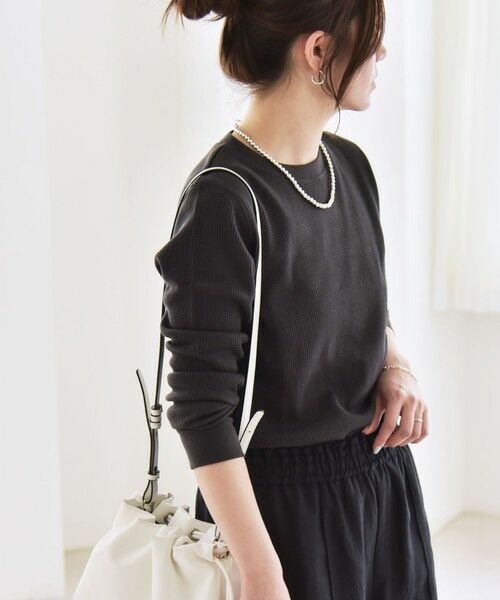 SHIPS for women / シップスウィメン Tシャツ | quaranciel:〈洗濯機可能〉ワッフル クルーネック ラウンドヘム カットソー | 詳細28
