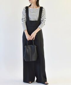 quaranciel:〈洗濯機可能〉ヘリンボーン ハイウエスト サロペット 24SS