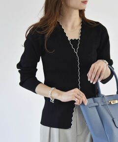 SHIPS / シップス カーディガン・ボレロ | quaranciel:〈手洗い可能〉スカラップ カーディガン & タンクトップ アンサンブル