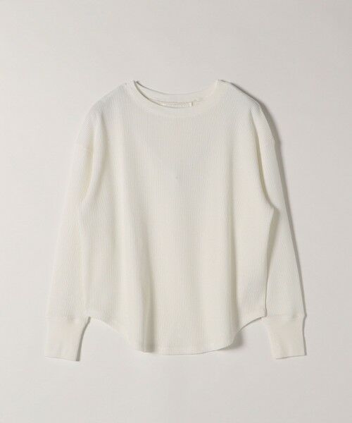 SHIPS / シップス カットソー（半袖以外） | SHIPS any:〈洗濯機可能〉ワッフル  レースアップ ラウンドヘム プルオーバー | 詳細8