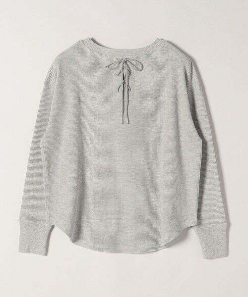 SHIPS / シップス カットソー（半袖以外） | SHIPS any:〈洗濯機可能〉ワッフル  レースアップ ラウンドヘム プルオーバー | 詳細20
