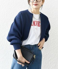 SHIPS / シップス カーディガン・ボレロ | SHIPS any:〈手洗い可能〉リブ ダブルジップ ニット ブルゾン