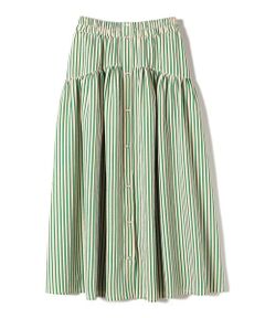 SHIPS / シップス ロング・マキシ丈スカート | SHIPS Colors:〈洗濯機可能〉ストライプ ギャザー スカート◇