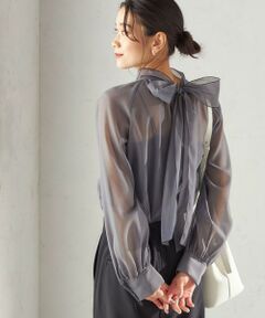 SHIPS / シップス シャツ・ブラウス | 《一部追加予約》〈手洗い可能〉オーガンジー リボン ブラウス