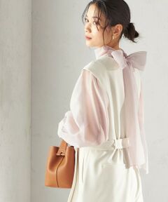 SHIPS / シップス シャツ・ブラウス | 《一部追加予約》〈手洗い可能〉オーガンジー リボン ブラウス