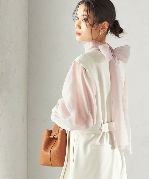 SHIPS / シップス シャツ・ブラウス | 《一部追加予約》〈手洗い可能〉オーガンジー リボン ブラウス(ライトピンク)