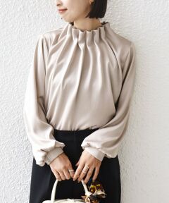 SHIPS / シップス シャツ・ブラウス | 〈手洗い可能〉ヴィンテージ サテン ネック ギャザー ブラウス