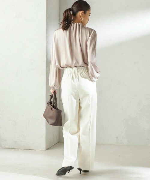 一部WEB限定】〈手洗い可能〉ヴィンテージ サテン ネック ギャザー
