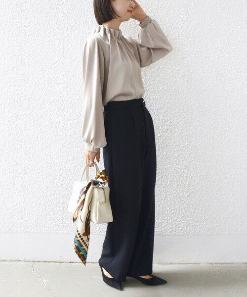 SHIPS / シップス シャツ・ブラウス | 〈手洗い可能〉ヴィンテージ サテン ネック ギャザー ブラウス | 詳細25