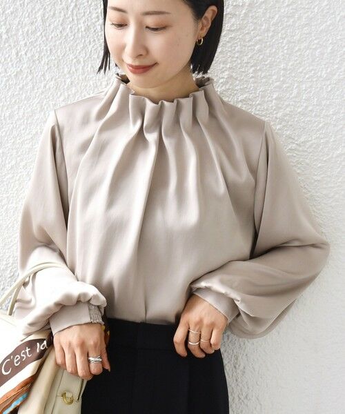 SHIPS / シップス シャツ・ブラウス | 〈手洗い可能〉ヴィンテージ サテン ネック ギャザー ブラウス | 詳細26