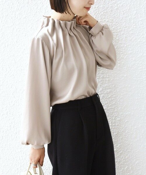 SHIPS / シップス シャツ・ブラウス | 〈手洗い可能〉ヴィンテージ サテン ネック ギャザー ブラウス | 詳細29