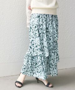 〈手洗い可能〉フラワー プリント ティアード スカート 24SS ◇