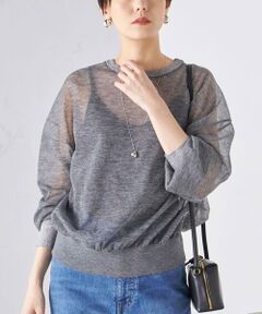 SHIPS / シップス ニット・セーター | 〈手洗い可能〉シアー ラメ クルーネック プルオーバー 24SS ◇